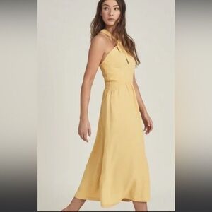 Reiss Orla Yellow Sleeveless Halter Midi
Dress Size 4